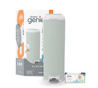 Diaper Genie Platinium - Seau à Couches Anti-Odeurs | Acier Inoxydable | Grande Capacité 47 Couches | Recharge Durable Jusqu’à 5 Mois | Ouverture Large & Pédale Pratique - Green