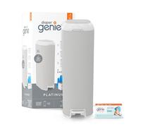 Diaper Genie Platinum - Pattumiera per pannolini grigia con 1 ricarica Easy Roll 18 sacchetti, EU ASIN