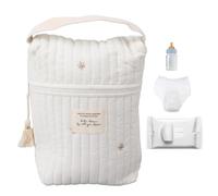 Diaper Organizing Pouches, Cartoon Quilted Pacifier Bag, Cute Organizing Pouches, Soft Storage Bag for Feeding Bottles, Wipes, Baby Care Essentials Organizer, Compact Travel Storage for Parents,