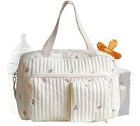 Diaper Tote - Tote Storage Organizer Nursery Shoulder | Travel Diaper Bags | Flower Pattern Weekender Shoulder For Travel Work Gym School Hospital Vacation Beach Park Shopping Picnic Camping