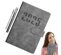 Diario A5 2025 - Calendario mensile, agenda portatile | Agenda con copertina in pelle, con organizer minimalista, da scrivania compatto, strumento di produttività scolastica