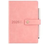 Diario accademico 2026, agenda giornaliera, formato A5, un giorno per pagina, diario giornaliero da gennaio 2026 a dicembre 2026, copertina rigida, con penna, segnalibro, linguette mensili, adesivi e