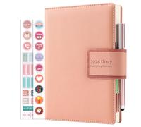 Diario accademico 2026, pagina per giorno, agenda 12 mesi, planner per la produttività da gennaio 2026 a dicembre 2026, agenda giornaliera con copertina rigida, con penna, portapenne, adesivi