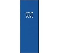 Diario blu 2023 - Calendario da ufficio 10,4 x 29,6 cm - 1 giorno su 1 pagina - Copertina con struttura in lino - con perforazione angolare e nastro - 808 - 0015
