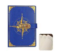 Diario chiuso a chiave Quaderno con password retrò A5 lucchetto, diario, taccuino creativo, bussola da viaggio, registro a mano, blocco note for studenti, cancelleria, annotazioni segrete(Color 4)