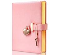 Diario con Chiusura a Cuore con Chiave, Diario in Pelle PU B6 per Scrivere, Quaderno del Viaggiatore, Taccuino con Lucchetto, 180 x 135 mm, Regalo per Ragazze e Donne