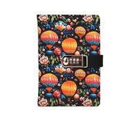 Diario con Lucchetto Quaderno con password A5, diario floreale lucchetto, for ragazze, 260 pagine a righe, cancelleria for la scuola, appunti for ufficio(Balloon)