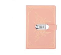 Diario Con Lucchetto Quaderno con password A5 Registro di proiettili vintage con blocco Privacy Blocco note segreto Taglia appunti di cancelleria Libro Studente Regalo Materiale scolastico(Pink)