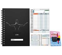 Diario da allenamento per palestra, palestra, fitness e allenamento, taglia XL e XS - Set obiettivi, 1000 esercizi, diario Premium (X-LARGE (A5), silhouette nera femminile)