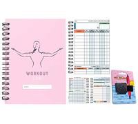 Diario da allenamento per palestra, palestra, fitness e allenamento, taglia XL e XS - Set obiettivi, 1000 esercizi, diario Premium (X-SMALL (A6), rosa silhouette femminile)