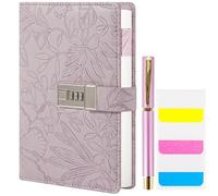 Diario da donna con serratura, diario in rilievo 3D con serratura, quaderni da 224 pagine a righe larghe, pelle PU con penna e adesivi, organizer per donna e uomo