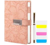 Diario da donna con serratura, diario in rilievo 3D con serratura, quaderni da 224 pagine a righe larghe, pelle PU con penna e adesivi, organizer per donna e uomo