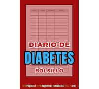 Diario de Diabetes Pequeño: Registro de Glucosa para Diabéticos | Seguimiento fácil de tu nivel de azúcar en sangre | Libro de Bolsillo A6 (10 × 15 cm), 1620 Entradas