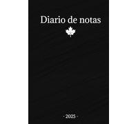 Diario de notas minimalista con hojas de puntos: cuaderno de notas 2025 con diseño minimalista blanco y negro, y calendario