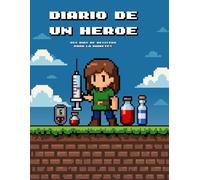 Diario de un Héroe - 365 días de aventura y control para la diabetes (Héroe femenino - Blanco y Negro): Registro diario de glucosa e insulina con temática de videojuego retro en pixel art.