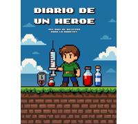 Diario de un Héroe - 365 días de aventura y control para la diabetes (Héroe masculino - Blanco y Negro): Registro diario de glucosa e insulina con temática de videojuego retro en pixel art.