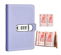 Diario degli obiettivi finanziari - Raccoglitore valutario con 100 buste, blocco a combinazione per contanti, generatore sistematico di ricchezza con tasche, registro sicuro del budget per risparmiare