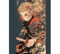 Diario del Pilar de la Llama Rengoku: Cuaderno Amarillo y Rojo Fuego Portátil