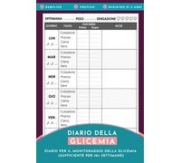 Diario della Glicemia: Quadreno del Diabete, per annotare i livelli della Glicemia per 104 settimane (2 anni)