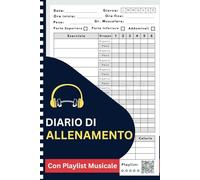 Diario di allenamento: Palestra e sollevamento pesi - Schede Esercizi e Cardio giornalieri - Playlist musicale Motivazionale