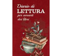 Diario di lettura per amanti dei libri: Tieni traccia dei libri che leggi e scrivi le tue recensioni | Agenda di lettura per ricordare i libri che ... carta color crema 15x23cm (Dark Red Design)