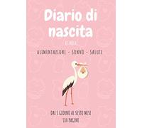 Diario di nascita bimba: Diario neonato da compilare - Diario bebe femmina - Una pagina completa da compilare al giorno per monitorare i primi mesi della vostra bimba | Regalo per neomamma
