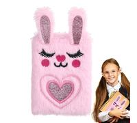 Diario di peluche, diario di quaderno di coniglio - Quaderno di peluche per ragazze con coniglio | Quaderno da viaggio super, morbido e lucido, per la scuola, i bambini, i compleanni, i festiva