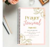 Diario di preghiera da 105 pagine con studio biblico e tracciatore di gratitudine - Planner giornaliero per la crescita spirituale con rilegatura a spirale, tema Salmo 46:5, design con rose, pagine di