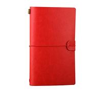 Diario di Viaggio in Pelle, Diario di Viaggio Taccuino in Pelle Sostituibile & Quaderno Vintage, Travel Journal Notebook, 4.72 X 7.87 lnch(Rosso)