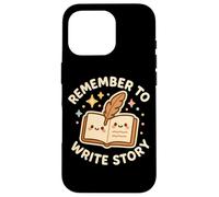 Diario divertente con scritta in inglese "Remember to Write Story" Custodia per iPhone 16 Pro