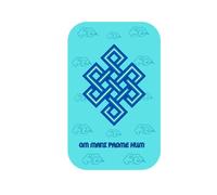 Diario espiritual con el símbolo del Nudo Infinito y el mantra OM MANI PADME HUM