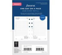 Diario Filofax Pocket One Day On A Page Con Ricarica Appuntamenti - 2026 Inglese