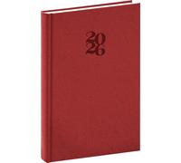 Diario giornaliero Essenza 2026, colore ciliegia, 15 x 21 cm