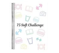 Diario giornaliero giornaliero con 75 Soft Challenge, formato A5, con agenda per pianificare i pasti e registro degli allenamenti, diario fitness a spirale per donne, pacchetto agenda giornaliera