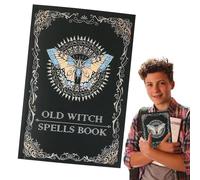 Diario magico, quaderno vintage per oggetti di scena Grimoire, vecchio stile manoscritto, pagine fortemente rilegate, spettacolo cinematografico, mistico | strumento per la visualizzazione 'altare