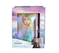 Diario magico segreto Disney Elsa di Frozen con penna magica UV ad inchiostro trasparente e lucchetto, regalo compleanno, regalo bambina, 6 anni, 7 anni, 8 anni