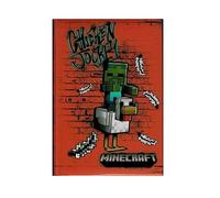 DIARIO MINECRAFT NON DATATO FORMATO STANDARD 12 MESI COLORE ROSSO