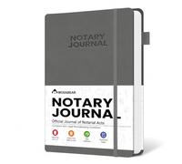Diario notarile formato A5 per agenti di firma di prestiti, 570 iscrizioni numerate in sequenza, libro notarile Smyth cucito piatto a 180°, copertina rigida in ecopelle con tasca interna per penna, 21