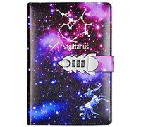 Diario note blocco per appunti segreto quaderno record con lucchetto a combinazione DIY PassWord di Notebook per Bambini Adulti Regali di Compleanno A5 TPN145 (Sagittarius)