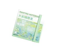 Diario per artisti ad acquerello con vernice e tavolozza, 80 x 80 mm, chiusura elastica, quaderno per acquerelli, 50 fogli di carta da 300 g/m²