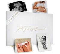 Diario per gravidanza e planner regalo, libro di lusso per la gravidanza per future mamme, include calendario, album di ritagli, lista di controllo, organizer e libro dei ricordi (oro), 27,9 x 20,3 x