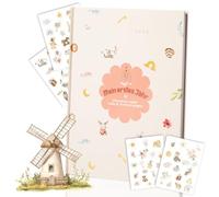 Diario per neonati con motivo mulino a vento, 28,5 x 21 cm, libro dei ricordi, regalo per battesimo, nascita e baby shower