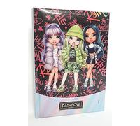 DIARIO RAINBOW HIGH NON DATATO FORMATO STANDARD 12 MESI COLORE NERO E FUXIA