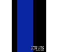 Diario Scolastico 2024-2025 - Strisce Nero e Blu: 1 Pagina al Giorno per i Compiti + Verbi e Domande in Inglese