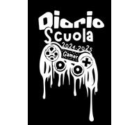 Diario Scuola 2024 2025 Settimanale: Da Agosto 2024 a Luglio 2025, Per Studente Scolastica Elementari Medie Superiori, una settimana su 2 Pagine, Gamer Nero e Bianco