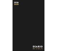 Diario Scuola 2025 2026: Pianificatore giornaliero 1 giorno per pagina Per ragazze e ragazzi - Materiale scolastico medie elementari superiori università - copertina Nero