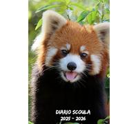 Diario Scuola 2025 2026: Pianificatore settimanale appositamente progettato per gli studenti, con un layout che presenta una settimana per due pagine,Tema Panda Rosso