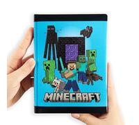 MINECRAFT - Diario Scuola, Agenda Giornaliera 12 Mesi per Bambini e Ragazzi, con Copertina Imbottita, 320 Pagine Colorate, Ideale per Scuola Elementare e Media, 13x17.8 cm, Blu Pixel