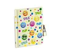 Diario segreto con lucchetto in metallo e 2 chiavi Dimensioni cm14,5x18, 64fg bianchi equivalente a 128 pg Un diario speciale per ragazzi un amico a cui scrivere amicizie pensieri amori,Smile