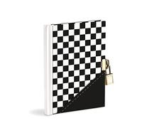 Diario segreto con lucchetto in metallo e 2 chiavi Dimensioni cm14,5x18, 64fg bianchi equivalente a 128 pg Un diario speciale per ragazzi un amico a cui scrivere amicizie pensieri amori,Bianco e Nero